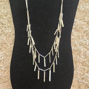 2 strand Silver Dangle Necklace